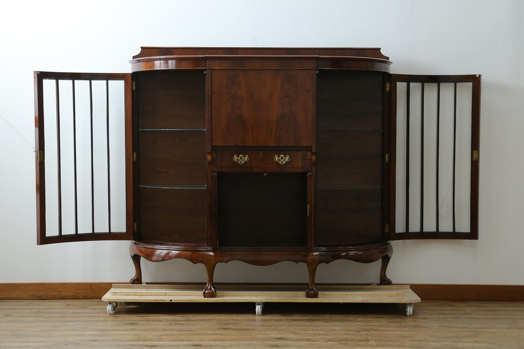 イギリスアンティーク　高級品!!　Lloyd’s Antiques(ロイズアンティークス)　マホガニー材　クラシカルなサイドバイサイドビューローブックケース　(R-085432)