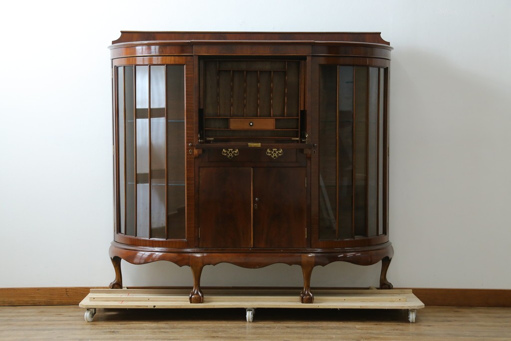 イギリスアンティーク　高級品!!　Lloyd’s Antiques(ロイズアンティークス)　マホガニー材　クラシカルなサイドバイサイドビューローブックケース　(R-085432)