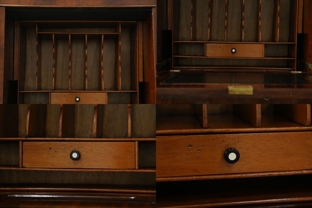 イギリスアンティーク　高級品!!　Lloyd’s Antiques(ロイズアンティークス)　マホガニー材　クラシカルなサイドバイサイドビューローブックケース　(R-085432)