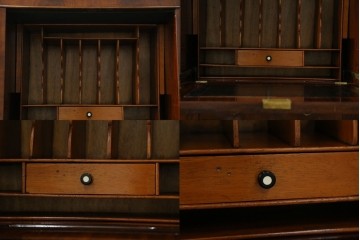 イギリスアンティーク　高級品!!　Lloyd’s Antiques(ロイズアンティークス)　マホガニー材　クラシカルなサイドバイサイドビューローブックケース　(R-085432)