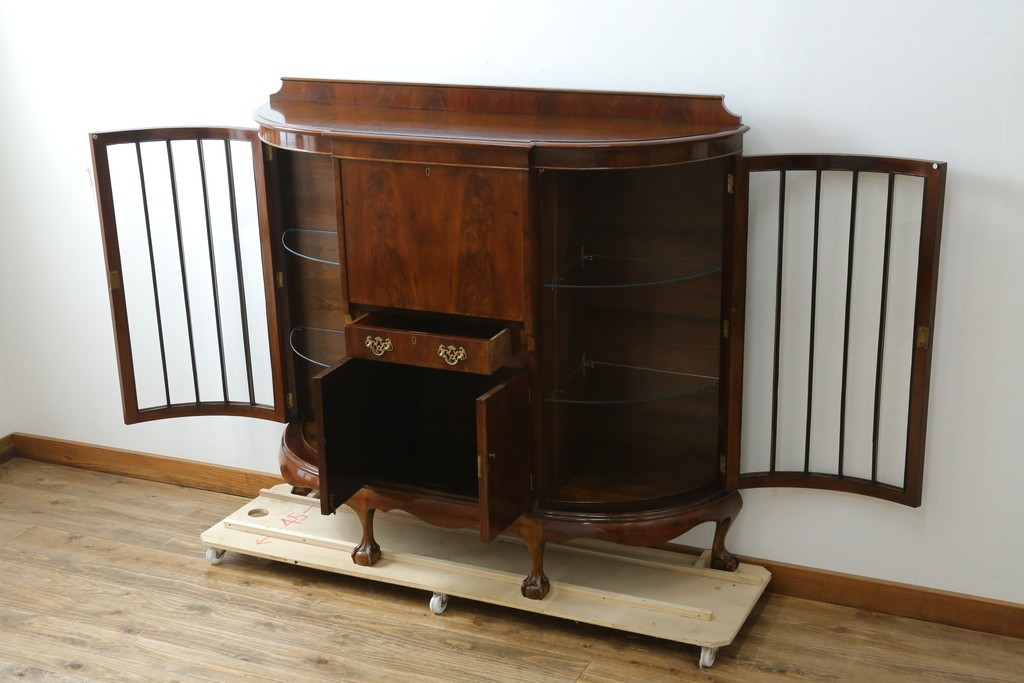 イギリスアンティーク　高級品!!　Lloyd’s Antiques(ロイズアンティークス)　マホガニー材　クラシカルなサイドバイサイドビューローブックケース　(R-085432)