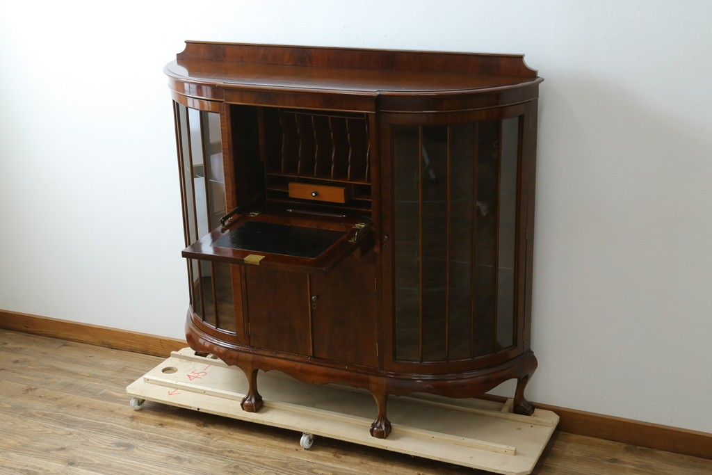 イギリスアンティーク　高級品!!　Lloyd’s Antiques(ロイズアンティークス)　マホガニー材　クラシカルなサイドバイサイドビューローブックケース　(R-085432)