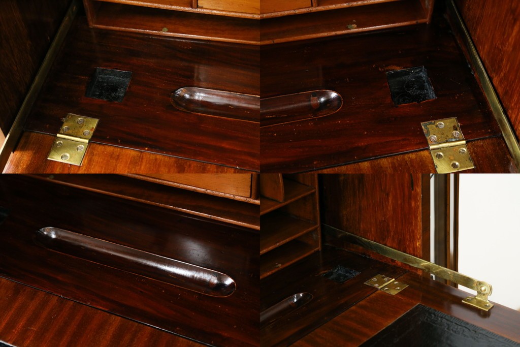 イギリスアンティーク　高級品!!　Lloyd’s Antiques(ロイズアンティークス)　マホガニー材　クラシカルなサイドバイサイドビューローブックケース　(R-085432)
