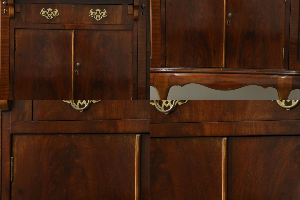 イギリスアンティーク　高級品!!　Lloyd’s Antiques(ロイズアンティークス)　マホガニー材　クラシカルなサイドバイサイドビューローブックケース　(R-085432)