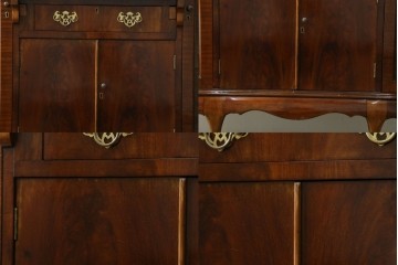 イギリスアンティーク　高級品!!　Lloyd’s Antiques(ロイズアンティークス)　マホガニー材　クラシカルなサイドバイサイドビューローブックケース　(R-085432)