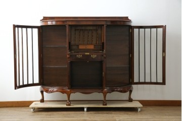 イギリスアンティーク　高級品‼　Lloyd’s Antiques(ロイズアンティークス)　マホガニー材　クラシカルなサイドバイサイドビューローブックケース　(R-085432)