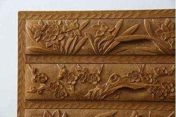 中古　美品　伝統工芸　精緻な日光彫りが圧巻の多段チェスト　(R-085434)