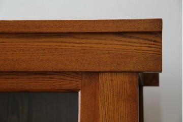 中古　超美品　上質な木味と格子細工が美しい水屋箪笥サイドボード　(R-085436)