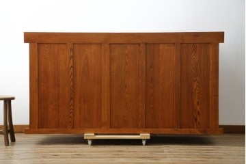 中古　超美品　上質な木味と格子細工が美しい水屋箪笥サイドボード　(R-085436)