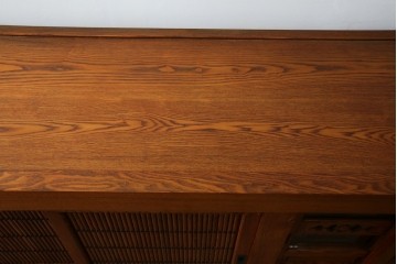 中古　超美品　上質な木味と格子細工が美しい水屋箪笥サイドボード　(R-085436)