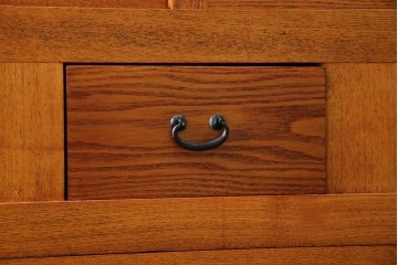 中古　超美品　上質な木味と格子細工が美しい水屋箪笥サイドボード　(R-085436)