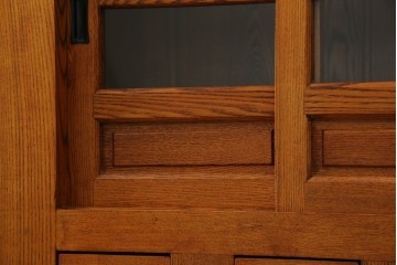 中古　超美品　上質な木味と格子細工が美しい水屋箪笥サイドボード　(R-085436)