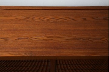 中古　超美品　緻密な格子戸と木地の風合いが美しい水屋箪笥サイドボード　(R-085437)