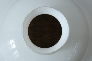 《引っ掛けシーリング式ペンダントライト加工費込み》　和製アンティーク　時代物　大正～昭和初期　赤色の波打つ縁取りが特徴のペンダントライト　(R-085438)