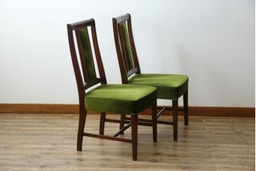 中古　美品　神戸洋家具　メープル不二屋　上品な佇まいが魅力的なダイニングチェア2脚セット　(R-085443)