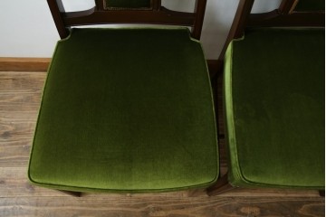 中古　美品　神戸洋家具　メープル不二屋　上品な佇まいが魅力的なダイニングチェア2脚セット　(R-085443)