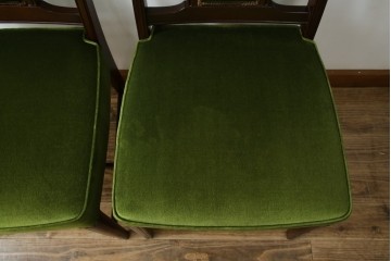 中古　美品　神戸洋家具　メープル不二屋　上品な佇まいが魅力的なダイニングチェア2脚セット　(R-085443)