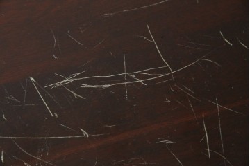 中古　松本民芸家具　挽物脚が生む安定感のあるデザインのF型ラウンドテーブル　(R-085446)