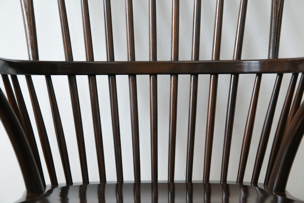 中古　美品　松本民芸家具　509C型　背もたれとアームの曲線が美しいウィンザーチェア　定価約17万円　(R-085447)