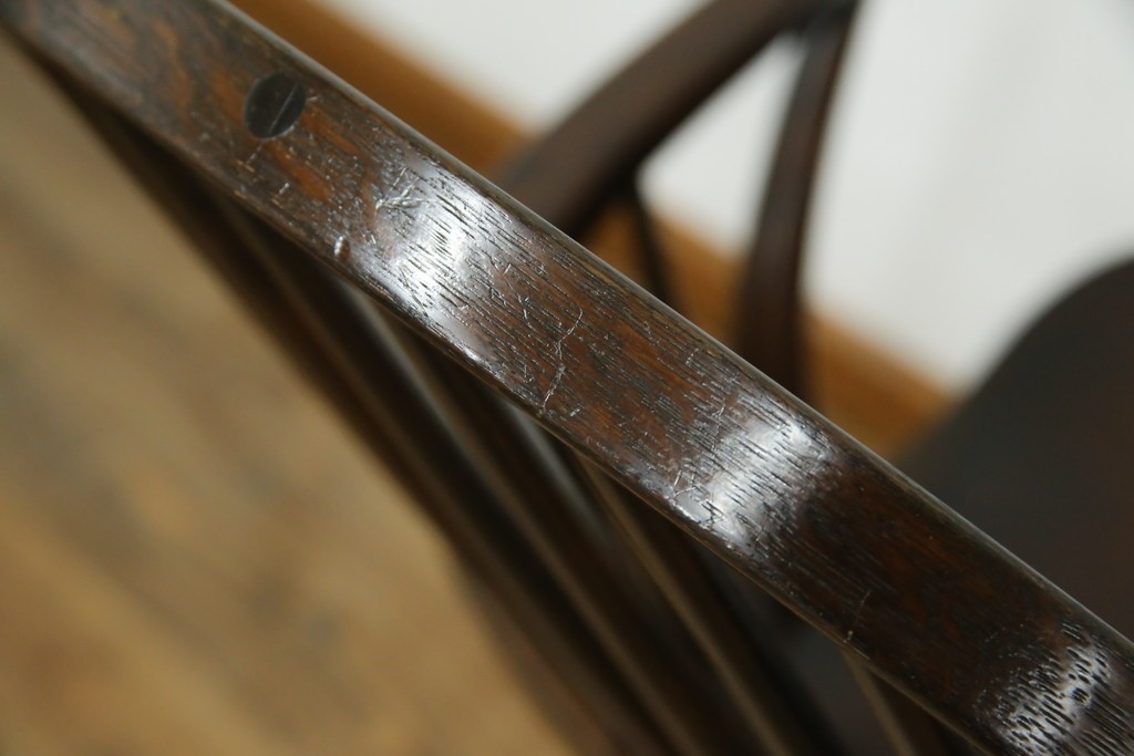 中古　美品　松本民芸家具　509C型　背もたれとアームの曲線が美しいウィンザーチェア　定価約17万円　(R-085447)