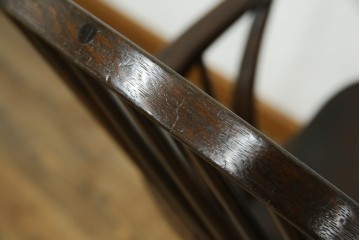 中古　美品　松本民芸家具　509C型　背もたれとアームの曲線が美しいウィンザーチェア　定価約17万円　(R-085447)