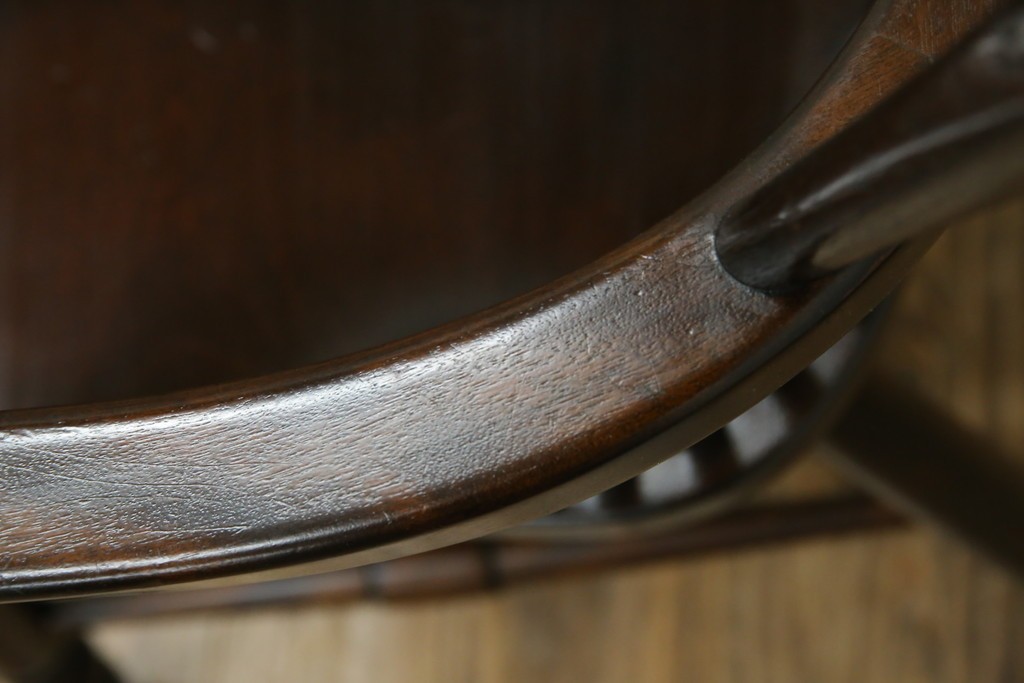 中古　美品　松本民芸家具　509C型　背もたれとアームの曲線が美しいウィンザーチェア　定価約17万円　(R-085447)