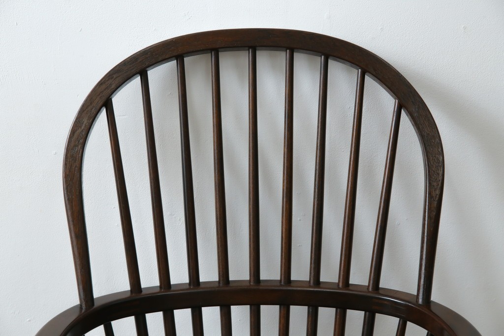 中古　美品　松本民芸家具　509C型　背もたれとアームの曲線が美しいウィンザーチェア　定価約17万円　(R-085447)