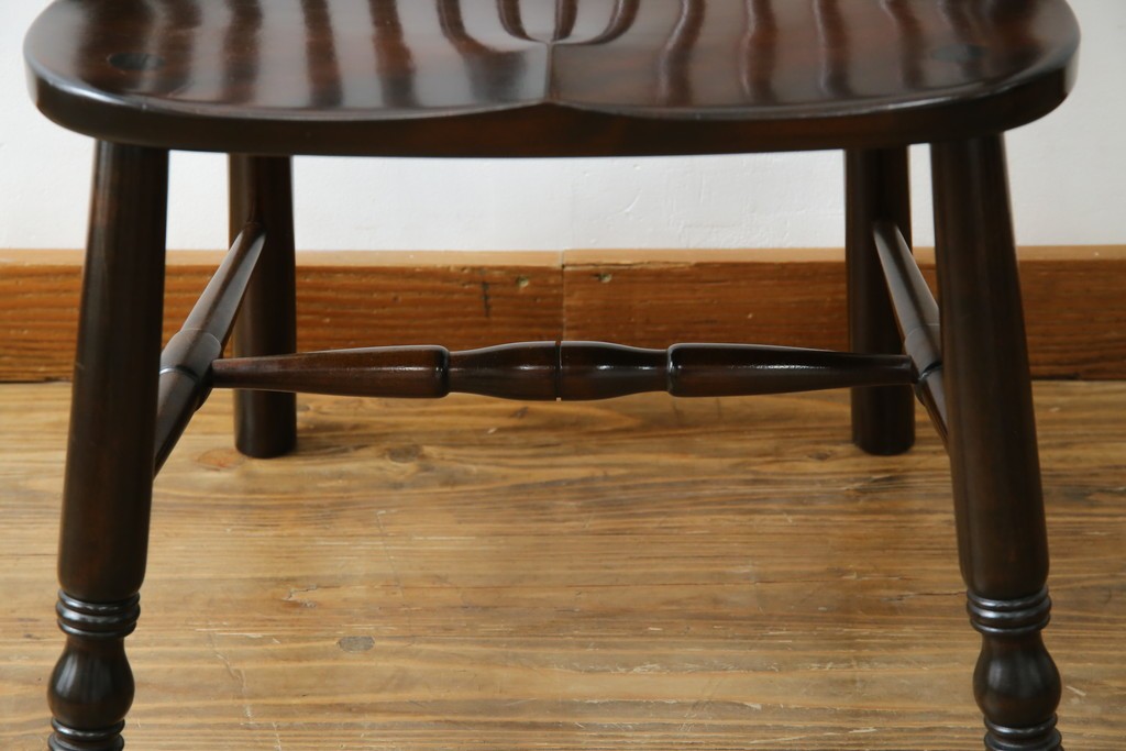 中古　美品　松本民芸家具　509C型　背もたれとアームの曲線が美しいウィンザーチェア　定価約17万円　(R-085447)