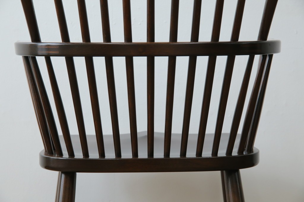 中古　美品　松本民芸家具　509C型　背もたれとアームの曲線が美しいウィンザーチェア　定価約17万円　(R-085447)