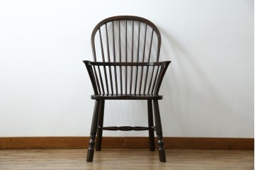 中古　美品　松本民芸家具　509C型　背もたれとアームの曲線が美しいウィンザーチェア　定価約17万円　(R-085447)