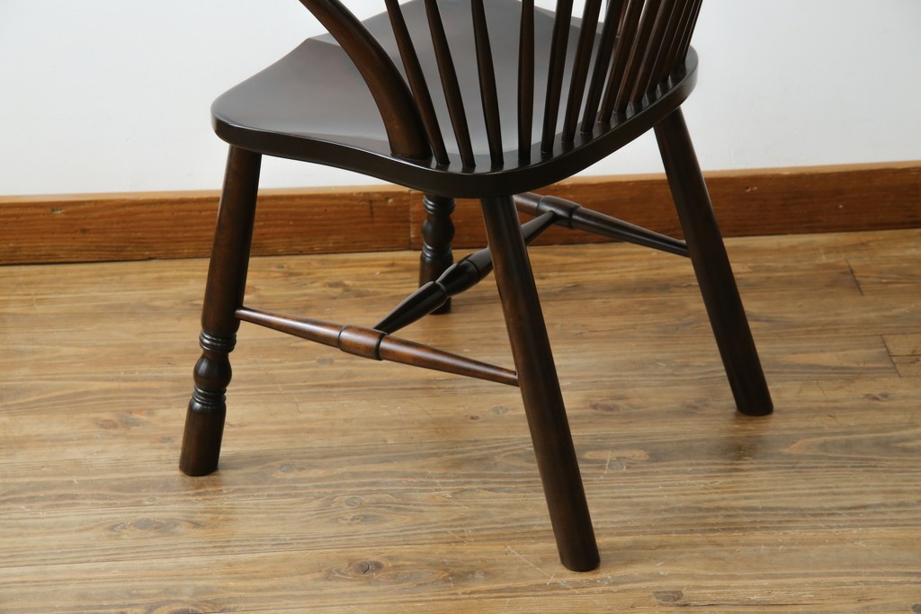 中古　美品　松本民芸家具　509C型　背もたれとアームの曲線が美しいウィンザーチェア　定価約17万円　(R-085447)