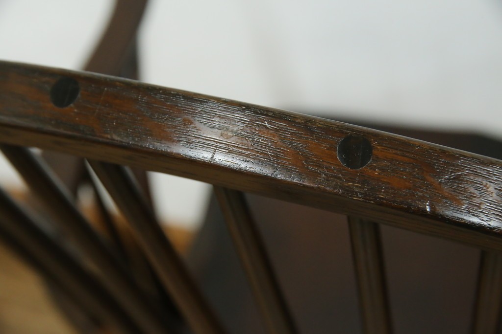 中古　美品　松本民芸家具　509C型　背もたれとアームの曲線が美しいウィンザーチェア　定価約17万円　(R-085447)