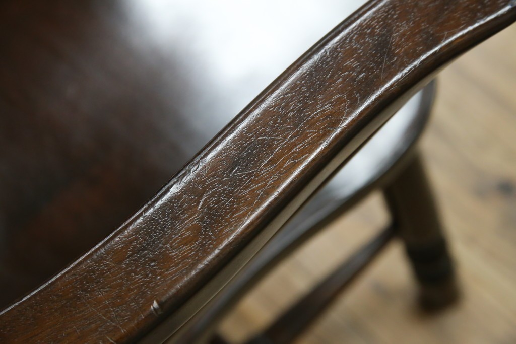 中古　美品　松本民芸家具　509C型　背もたれとアームの曲線が美しいウィンザーチェア　定価約17万円　(R-085447)