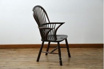 中古　美品　松本民芸家具　509C型　背もたれとアームの曲線が美しいウィンザーチェア　定価約17万円　(R-085447)