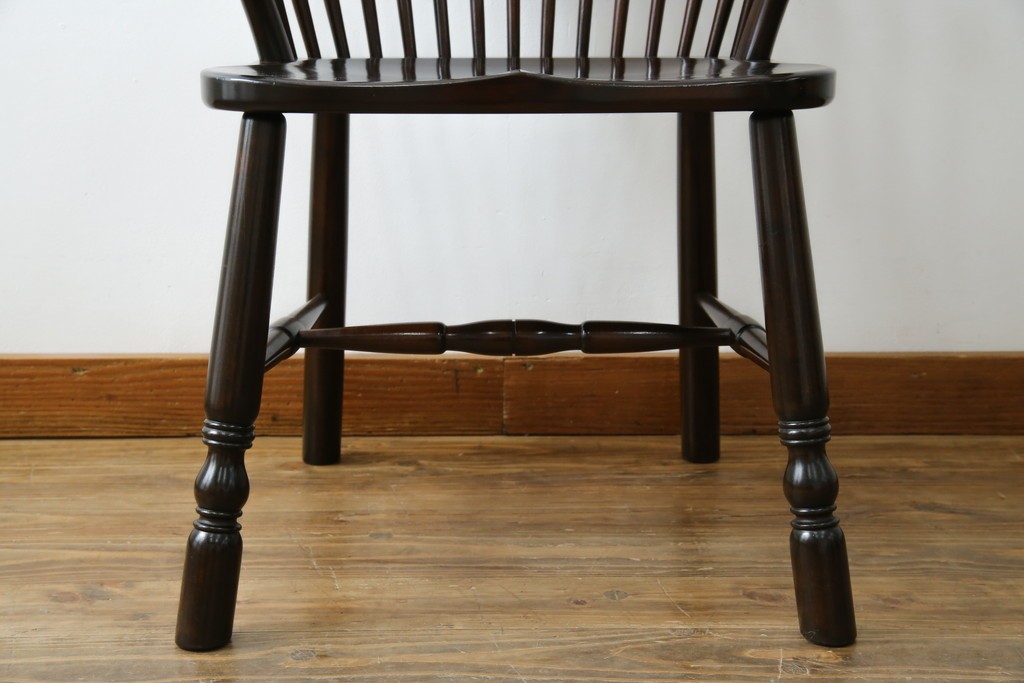 中古　美品　松本民芸家具　509C型　背もたれとアームの曲線が美しいウィンザーチェア　定価約17万円　(R-085447)