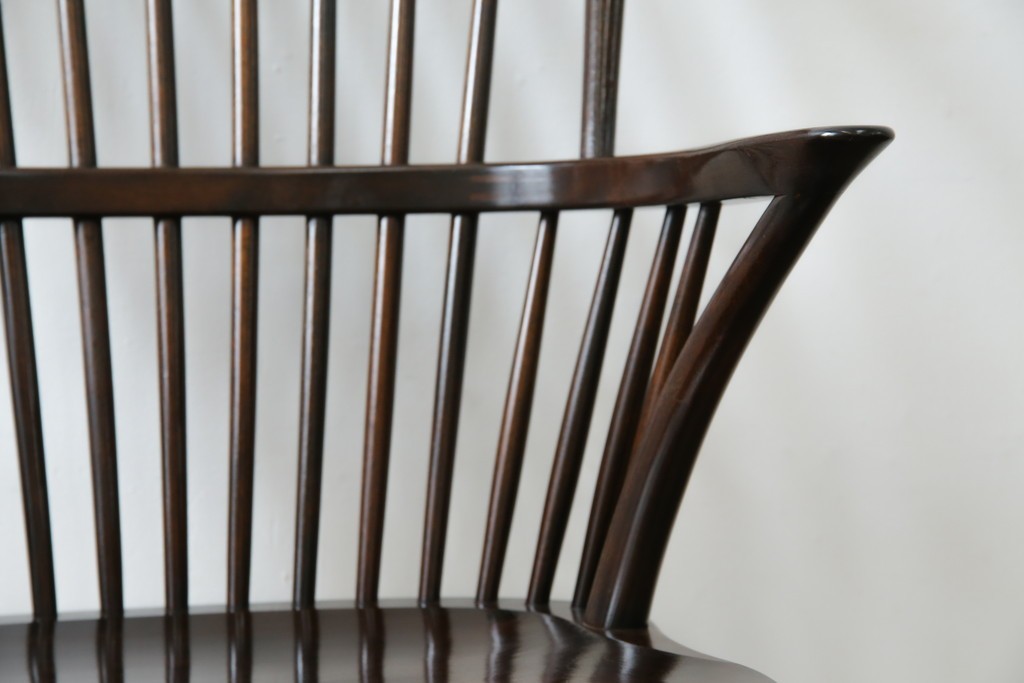 中古　美品　松本民芸家具　509C型　背もたれとアームの曲線が美しいウィンザーチェア　定価約17万円　(R-085447)