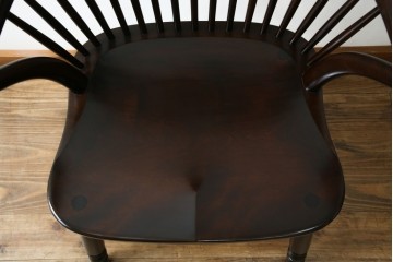 中古　美品　松本民芸家具　509C型　背もたれとアームの曲線が美しいウィンザーチェア　定価約17万円　(R-085447)