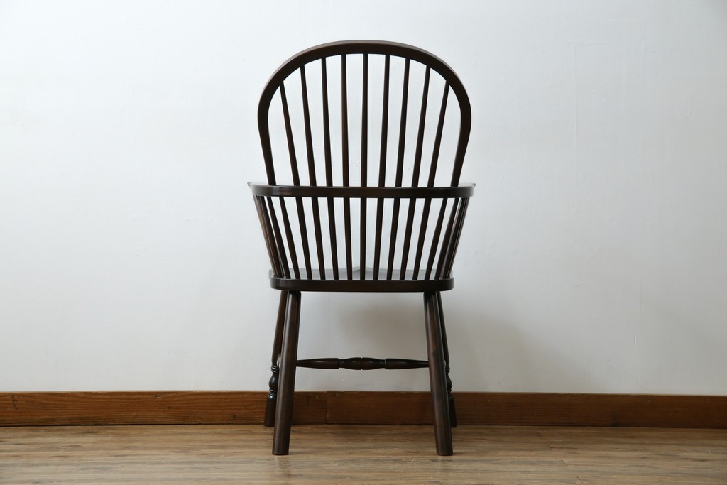 中古　美品　松本民芸家具　509C型　背もたれとアームの曲線が美しいウィンザーチェア　定価約17万円　(R-085447)