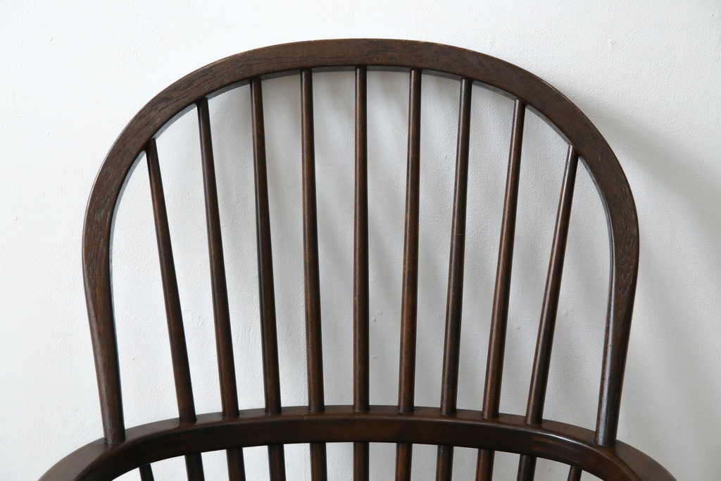 中古　美品　松本民芸家具　509C型　背もたれからアームへと連なる曲線が美しいウィンザーチェア　定価約17万円　(R-085447)