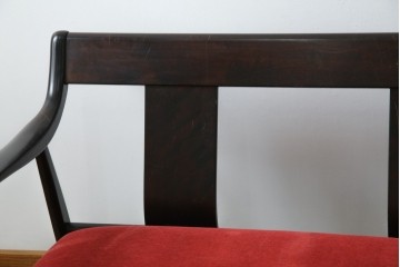 中古　松本民芸家具　#77型曲肘イスIII　なめらかな曲肘と直線的な背板の対比が美しい3人掛けソファ　定価約40万円　(R-085448)