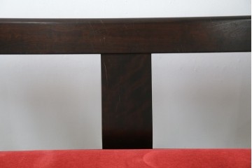 中古　松本民芸家具　#77型曲肘イスIII　なめらかな曲肘と直線的な背板の対比が美しい3人掛けソファ　定価約40万円　(R-085448)