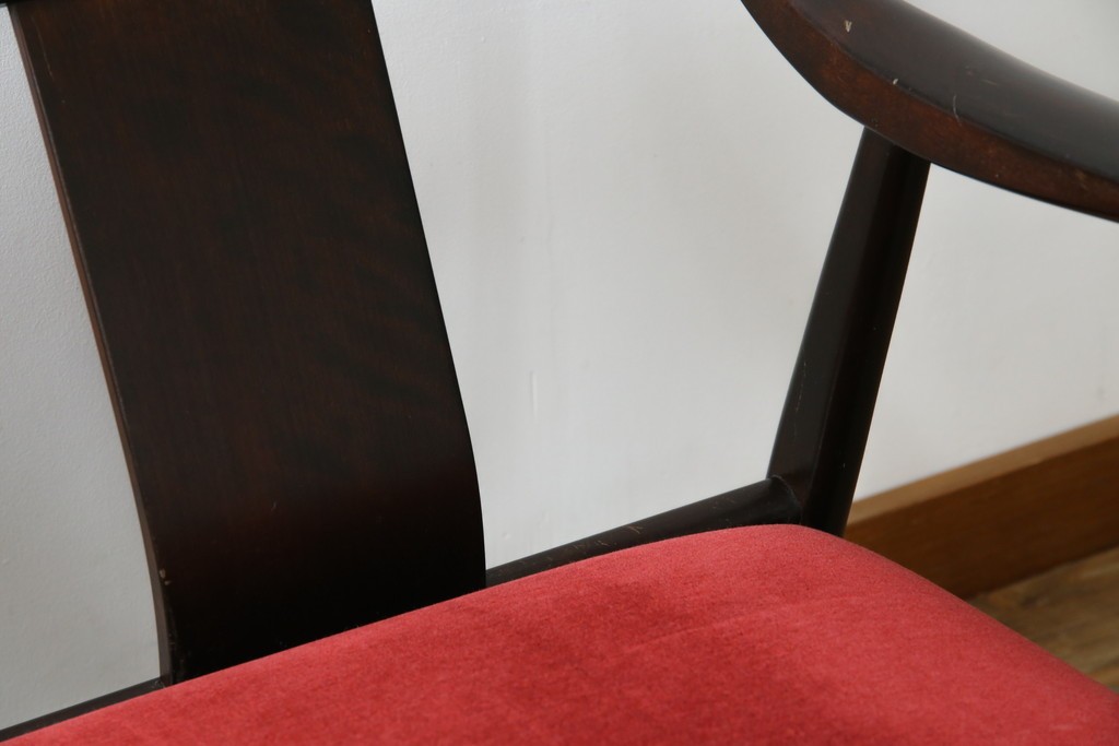 中古　松本民芸家具　#77型曲肘イスIII　なめらかな曲肘と直線的な背板の対比が美しい3人掛けソファ　定価約40万円　(R-085448)