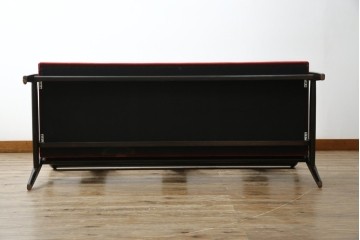 中古　松本民芸家具　#77型曲肘イスIII　なめらかな曲肘と直線的な背板の対比が美しい3人掛けソファ　定価約40万円　(R-085448)