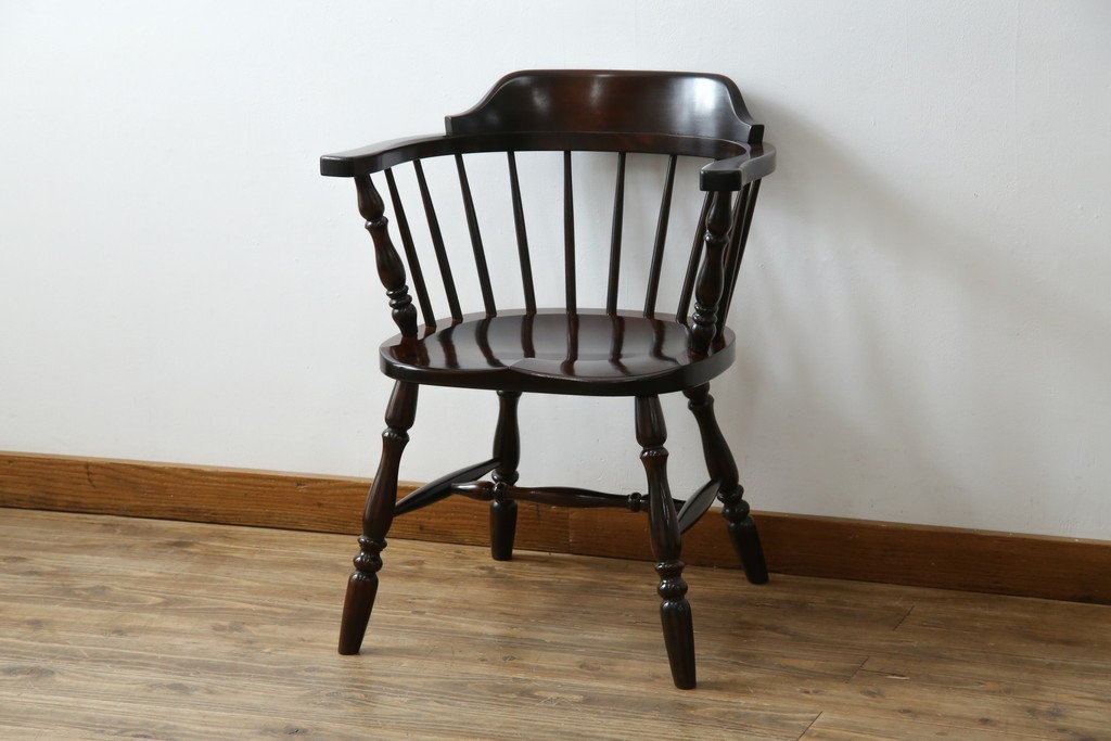 中古　美品　松本民芸家具　#91型　重厚感と品格を備えたキャプテンチェア　定価約13万円　(R-085449)