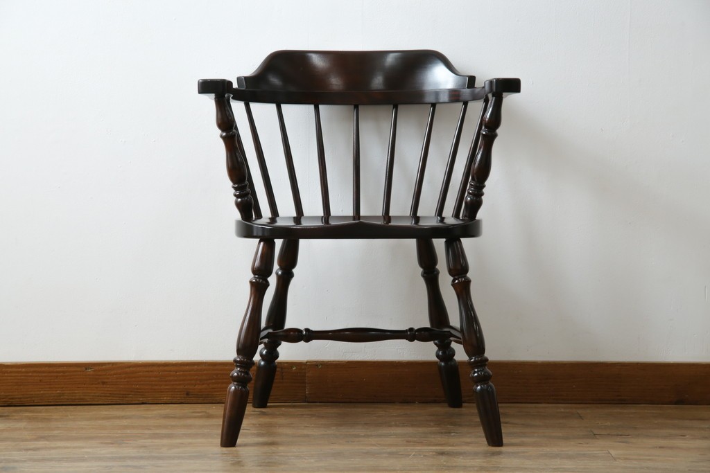 中古　美品　松本民芸家具　#91型　重厚感と品格を備えたキャプテンチェア　定価約13万円　(R-085449)