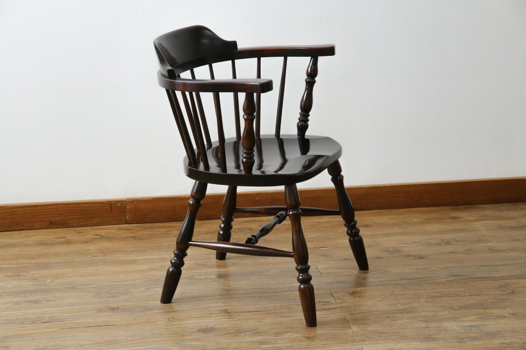 中古　美品　松本民芸家具　#91型　重厚感と品格を備えたキャプテンチェア　定価約13万円　(R-085449)