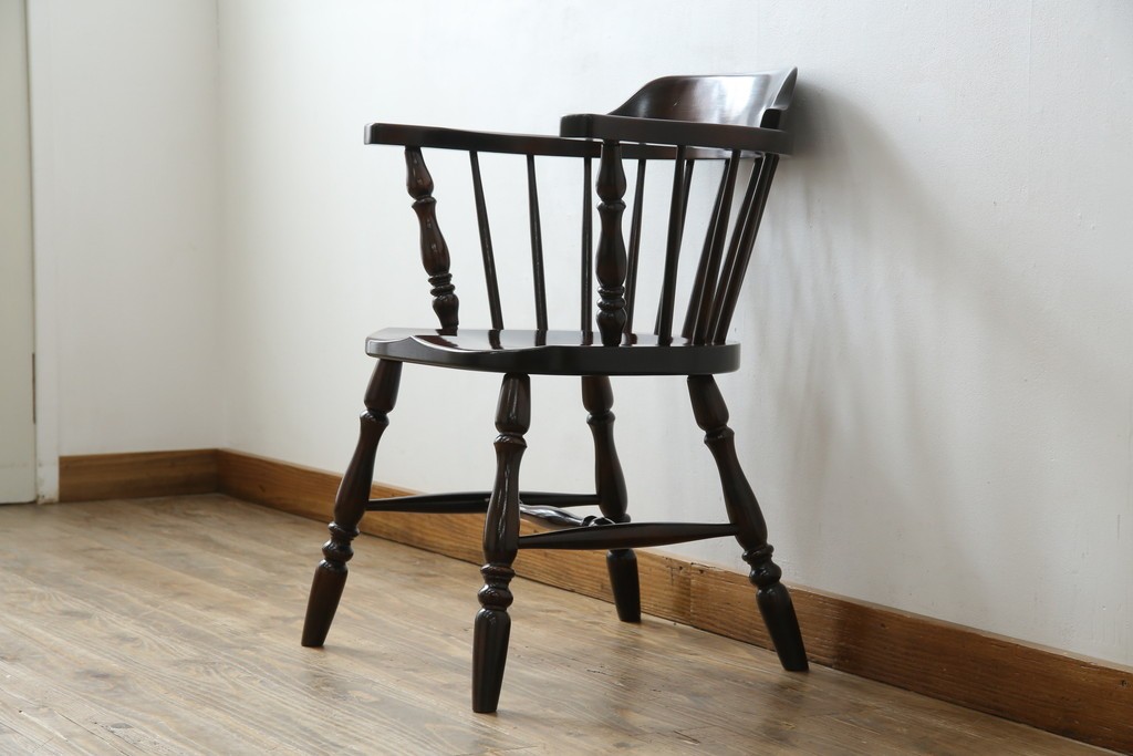 中古　美品　松本民芸家具　#91型　重厚感と品格を備えたキャプテンチェア　定価約13万円　(R-085449)