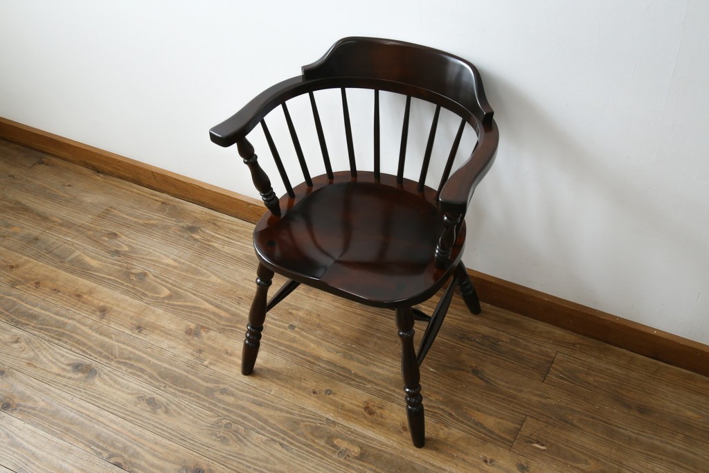 中古　美品　松本民芸家具　#91型　重厚感と品格を備えたキャプテンチェア　定価約13万円　(R-085449)