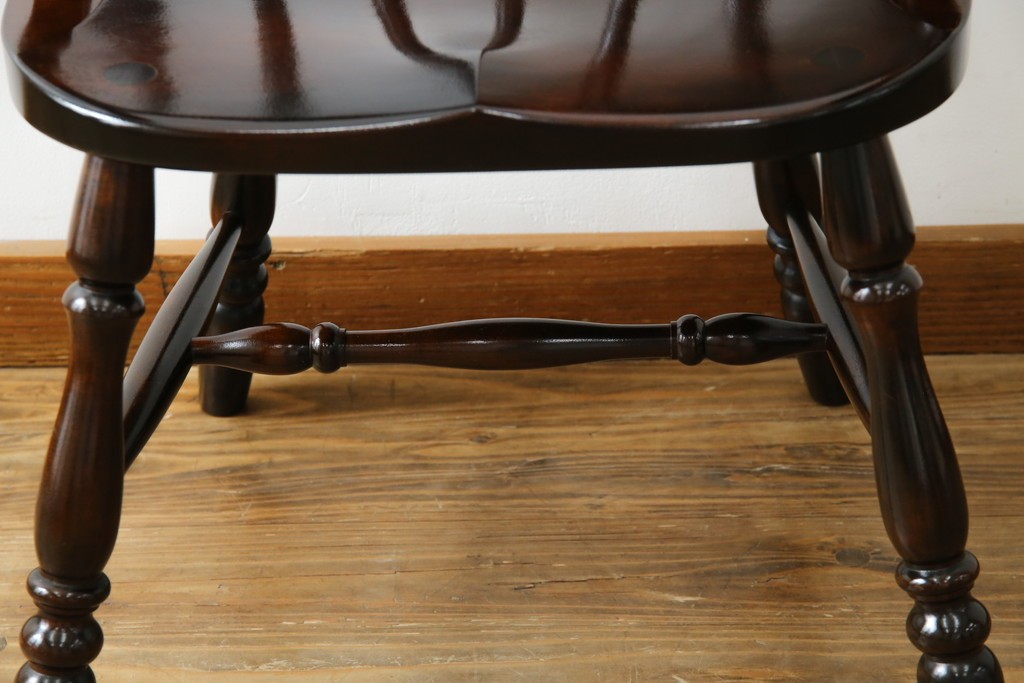 中古　美品　松本民芸家具　#91型　重厚感と品格を備えたキャプテンチェア　定価約13万円　(R-085449)