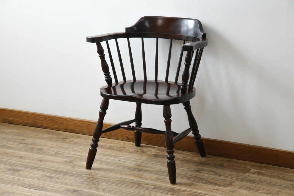 中古　美品　松本民芸家具　#91型　重厚感と品格を備えたキャプテンチェア　定価約13万円　(R-085449)